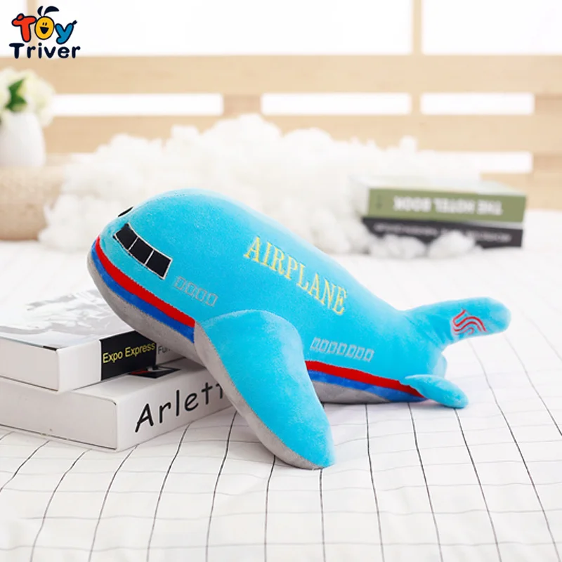 Самолет плюшевая игрушка тривер Мягкая кукла для маленьких детей Мальчик Дети День рождения Рождественский подарок домашний декор Прямая поставка - Цвет: blue