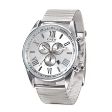 2017 new personality steel with three eyes large dial fashion casual man business quartz watch Color Golden Black Silver new fashion lady diamond business casual three eyes quartz watch