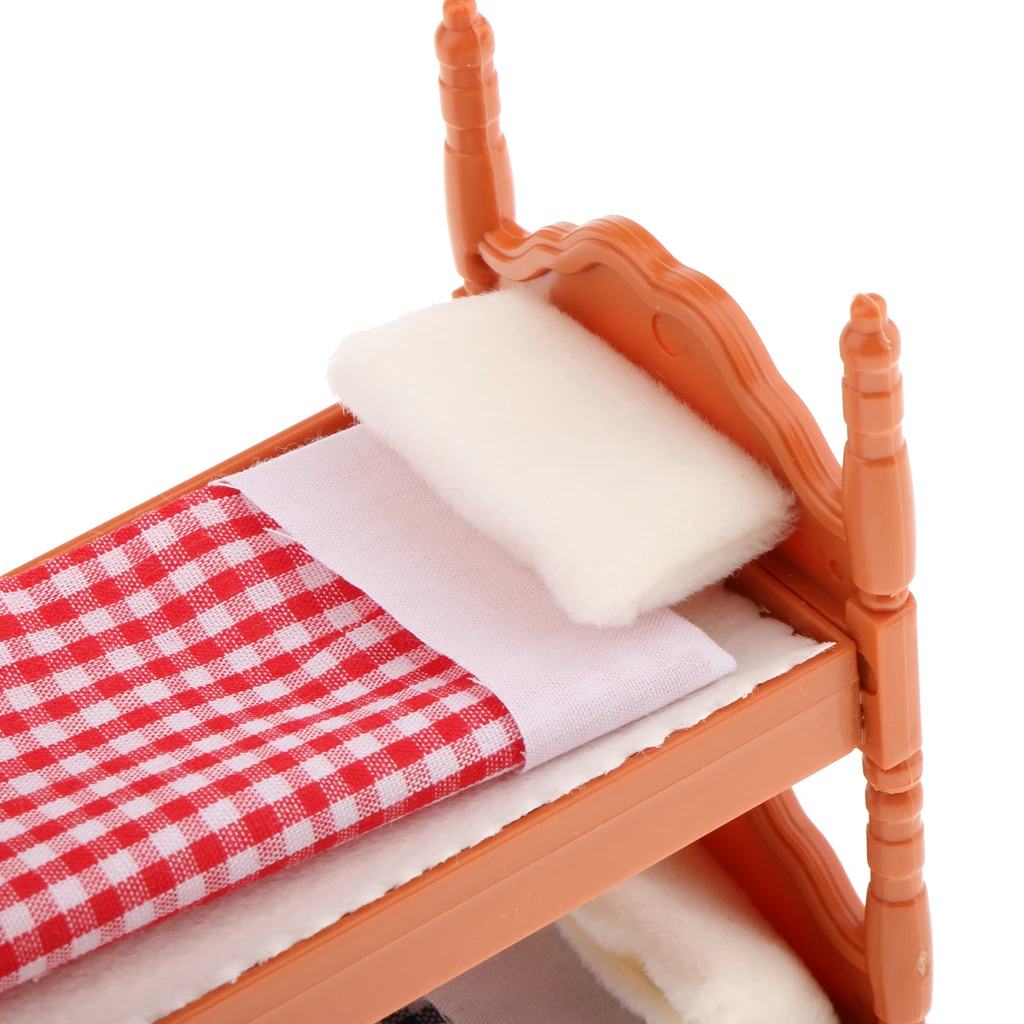 1/12 Scale Dollhouse Miniature Nursery Room Furniture Kits - Double Bunk Bed Model Set