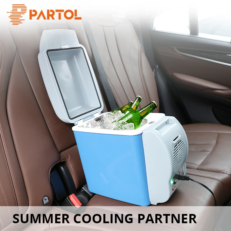

Partol Refrigerator Universal Auto Mini Fridge 7.5L 12V Car Multifunctional Portable Fridge Cooler Warmer Freezer Camping Travel