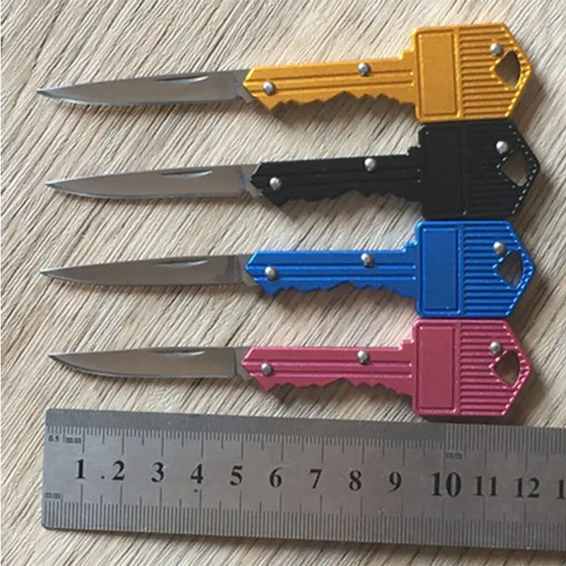 

Protable Key Folding Knife Peeler Pocket Knife Keyring Mini Camping Keychain Knife Tool Self-defense Gift Gift