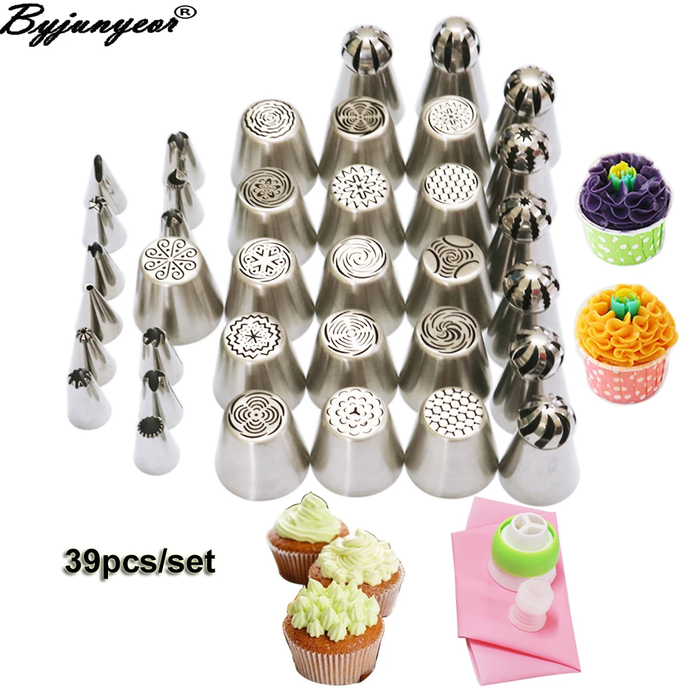 

39PCS/set Russian Spherical Ball Stainless Steel Korean Icing Piping Nozzle Classical Pastry Tips Cupcake Baking Tool CS038