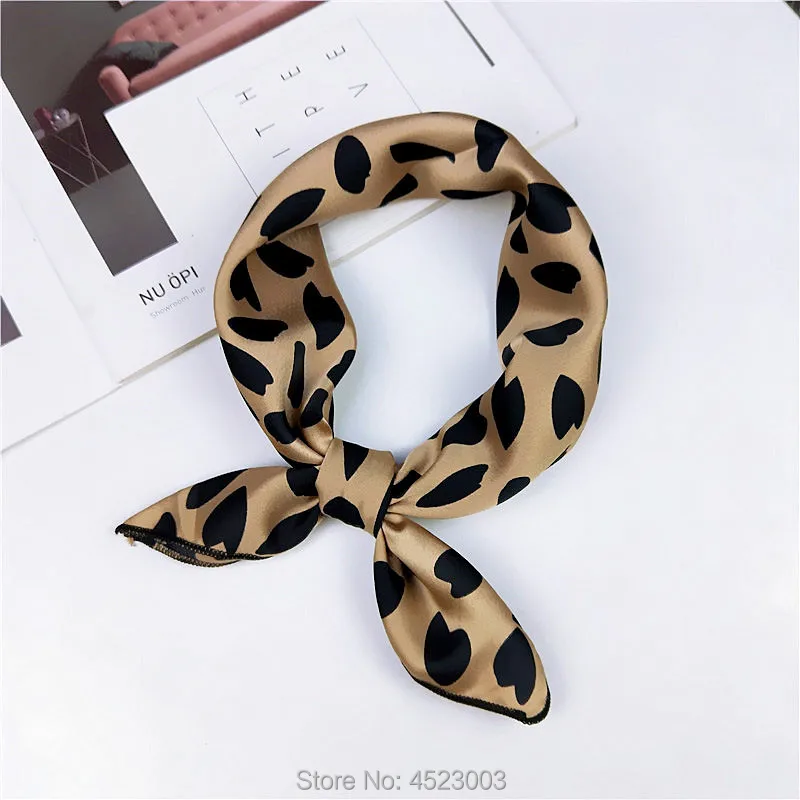 

New Square Scarf Women Hair Tie Band for Business Party Elegant Small Vintage Skinny Retro Head Neck Silk Satin Scarf 50X50cm