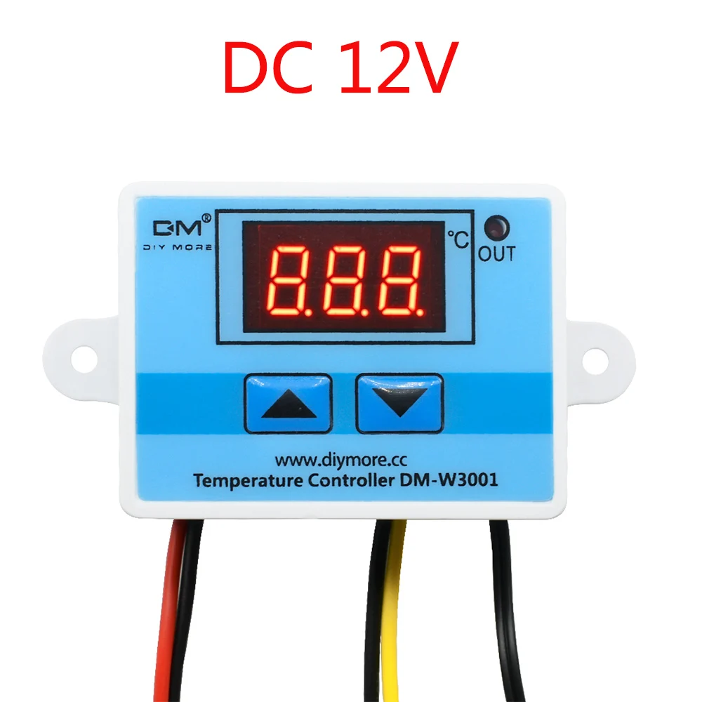 DC 12V W3001 110 В 220 в 12 В 24 в цифровой регулятор температуры Термостат терморегулятор инкубатор для аквариума водонагреватель регулятор температуры - Цвет: DC 12V