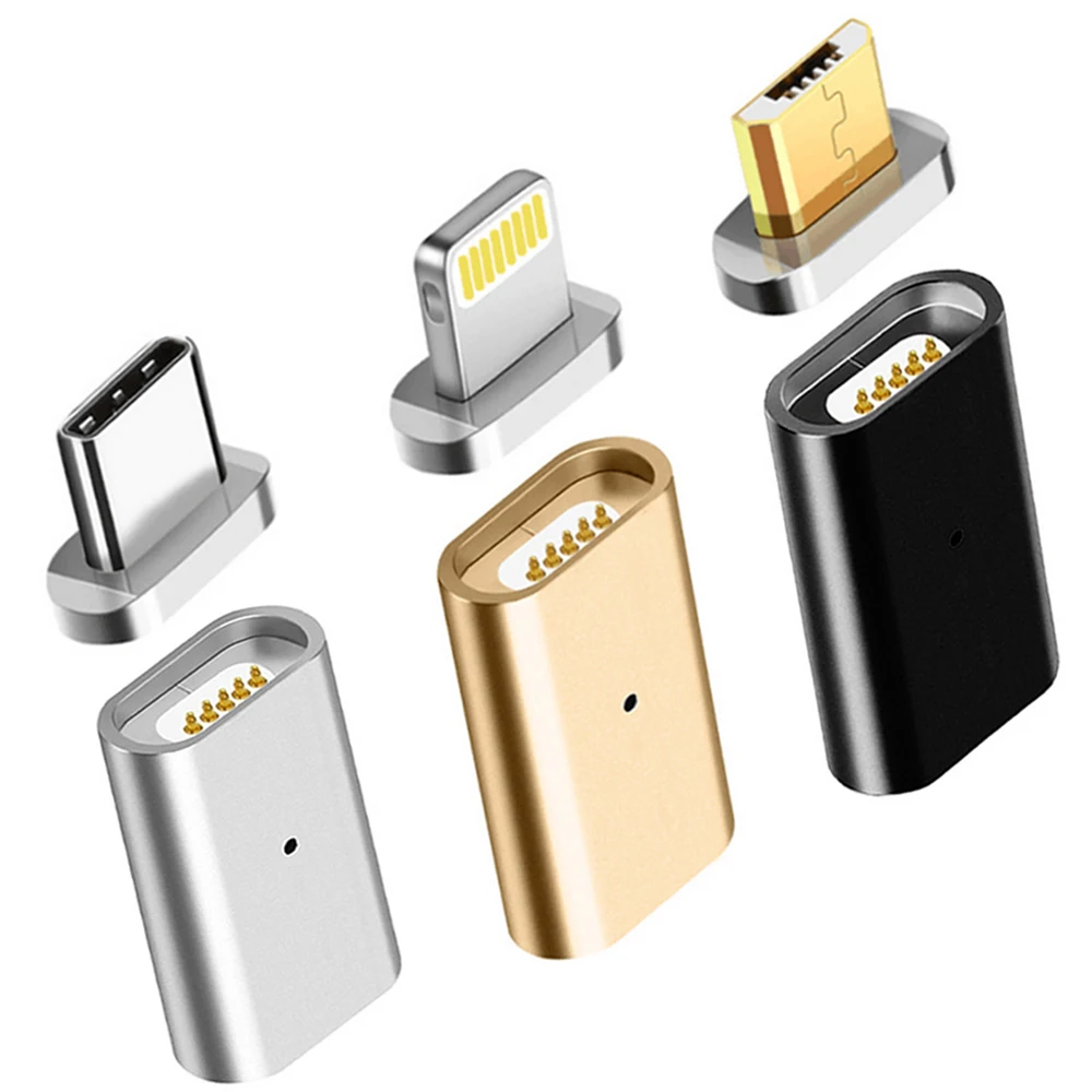 

For Lightning to 3.5mm Magnetic USB Micro Female to Type C Micro Male Connector Data Converter USB-C Android Phone Adapter