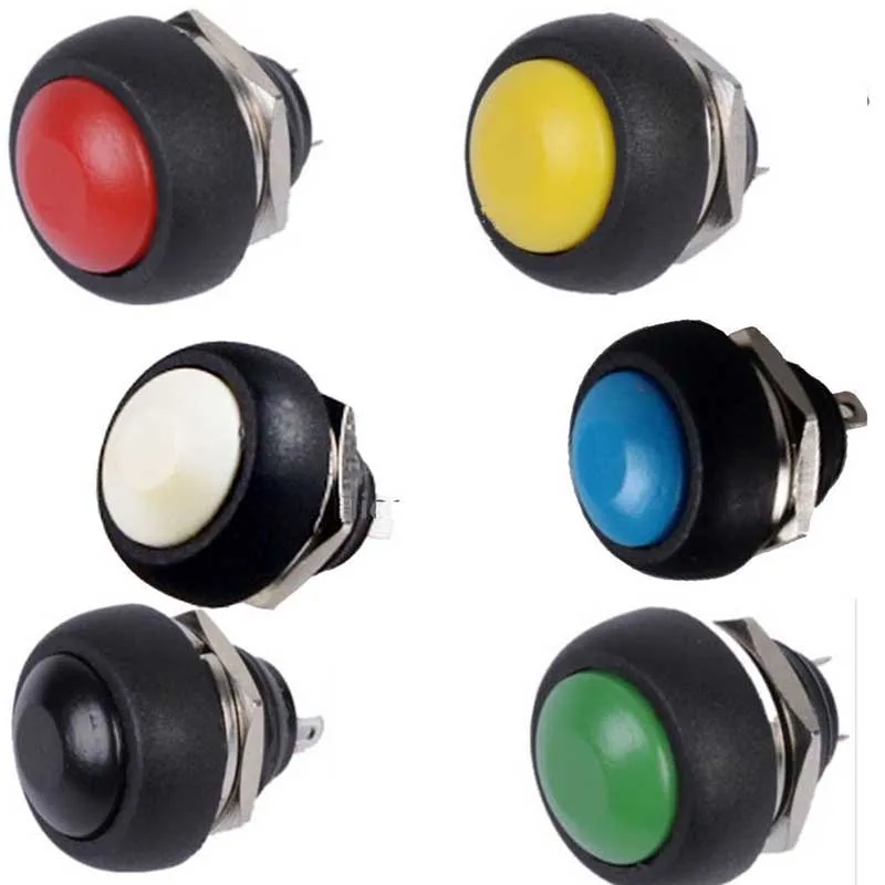6Pcs/lot Waterproof 12mm Mini Round Momentary ON/OFF Push Button Toggle Switch us49