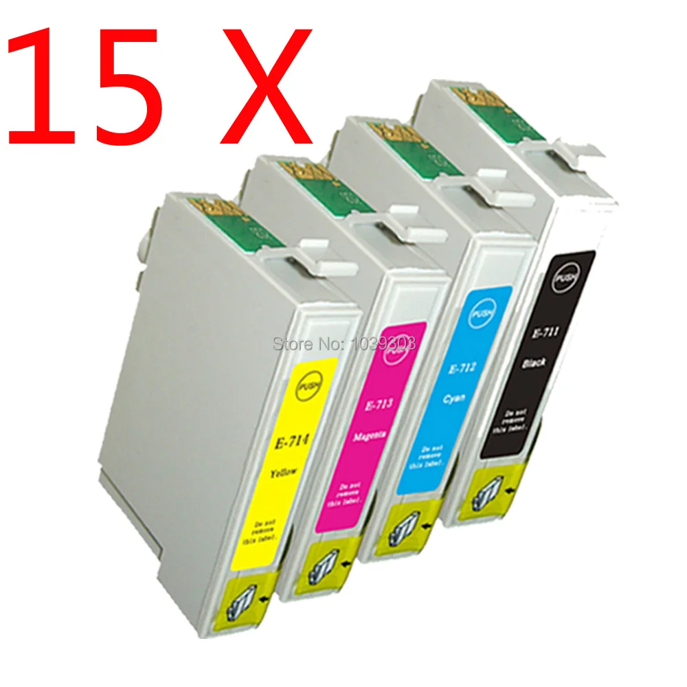 

15 pk T0711 T0712 T0713 T0714 INK CARTRIDGES Compatible FOR EPSON STYLUS DX8400 DX4050 DX4400 DX4450 DX5000 DX5050 DX6000