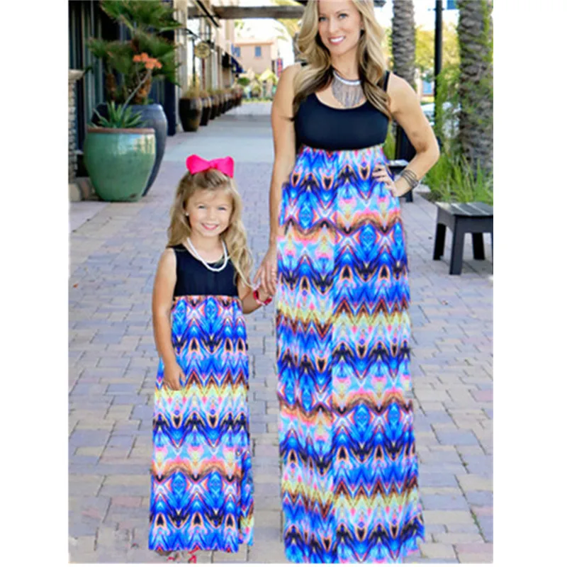 

Mother Daughter Dresses Mommy and Me Clothes Mom Daughter Clothes Prom Long Maxi Dress Family Matching Outfits for Mom and Girl