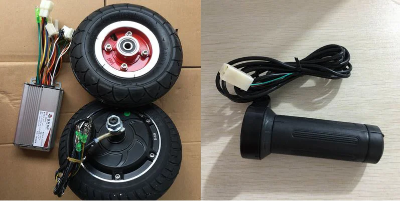 

8 inch wheel hub motor + turning handle (acceleration and deceleration) + front wheel hub with tire + brushless controller