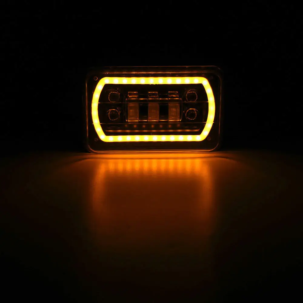 2pcs 4x6& amp; 30W Светодиодный светильник на голову s w/DRL светильник указателя поворота функция для грузовиков Jeep