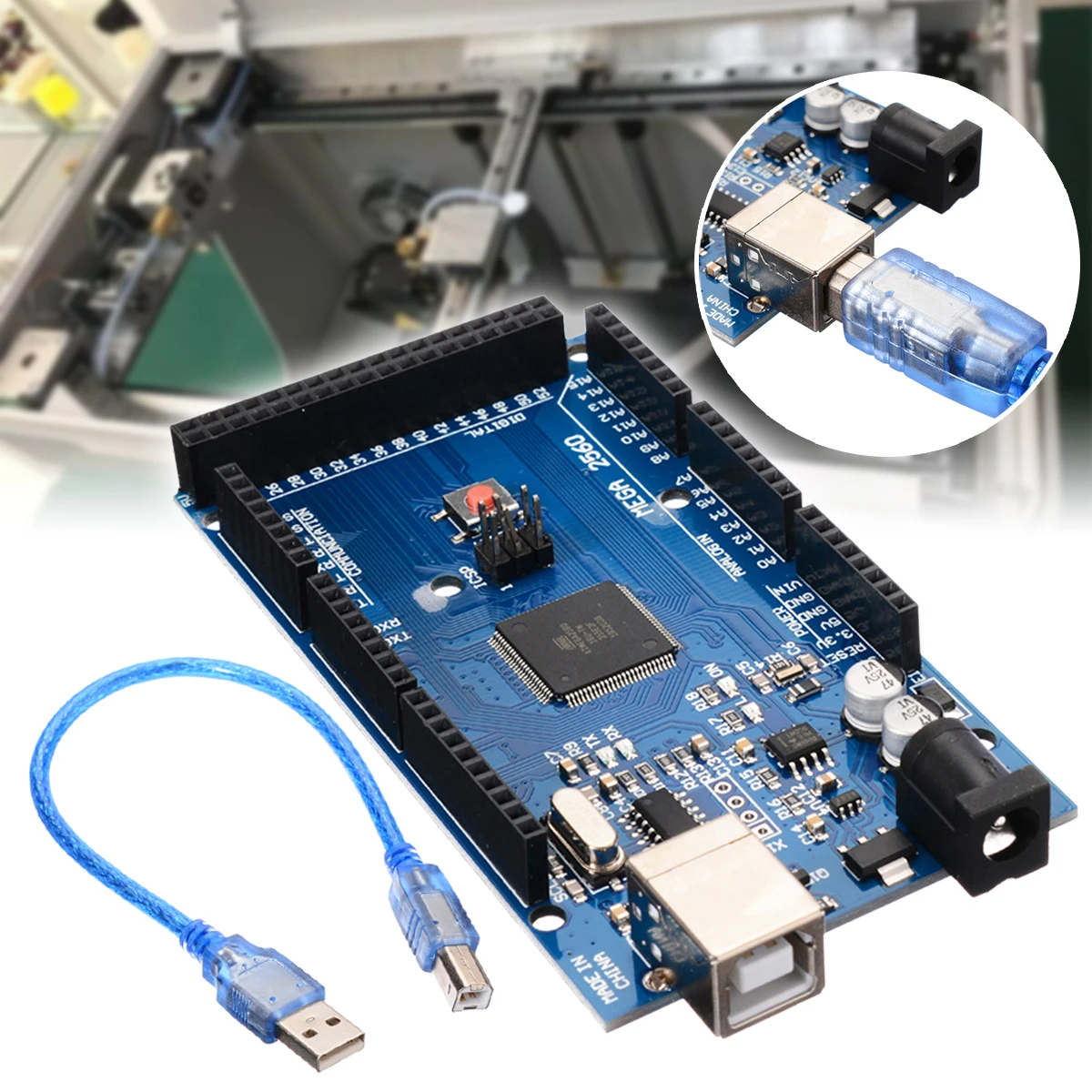 

High Quality MEGA2560 R3 ATmega2560-16AU CH340G Controller Board Module 2560 Development Board with USB Cable