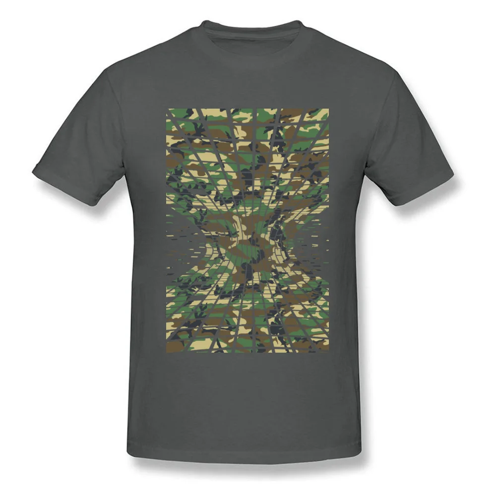 Faddish Tiled Warped Camo Birthday T-shirts Crew Neck 100% Cotton Men Tees Short Sleeve Fall Birthday Tee-Shirt Tiled Warped Camo carbon