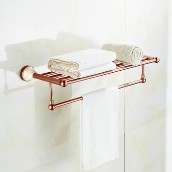 

European antique rose gold bathroom towel rack antique towel rack space aluminum towel bar bathroom rack lo828220
