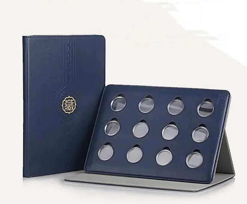 

Soft Leather Coins Display Slab Cover Album Decoration Capsule Grade Collection NGC Coin Holders Storage Pocket Boxes Holder
