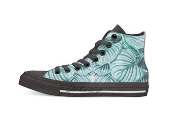 

Long embrace teal green Casual High Top Canvas shoes sneakers For Drop shipping