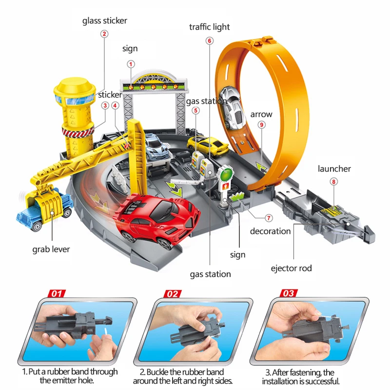 6 police engineering fire truck gift toys