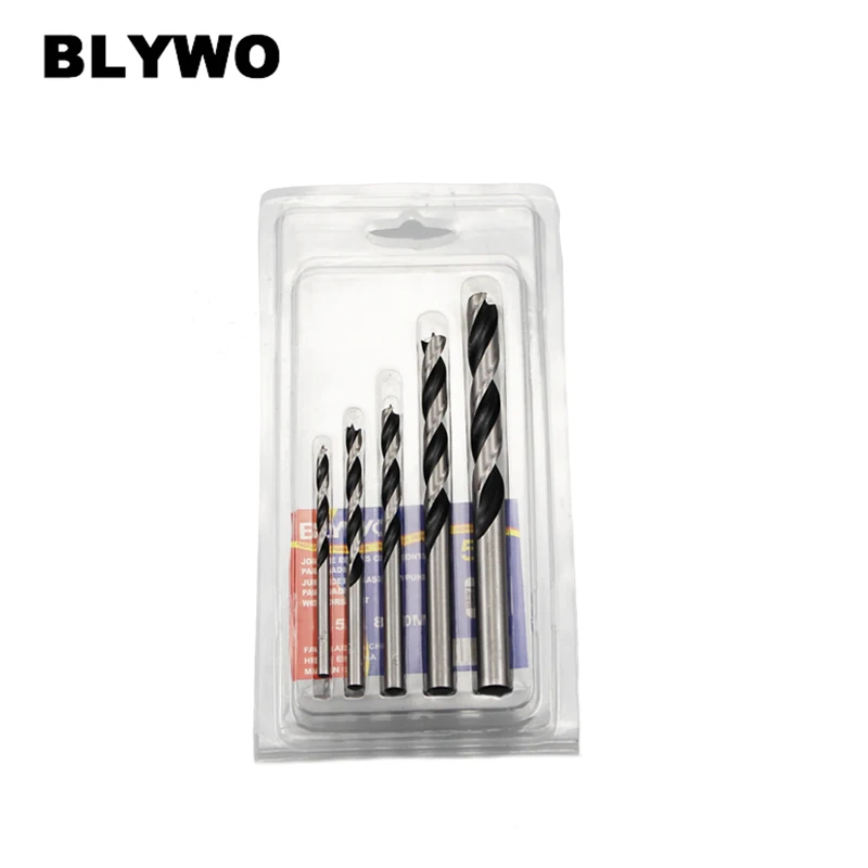 5pcs High Speed Steel Straight Shank Twist Drill Bit  for wood working