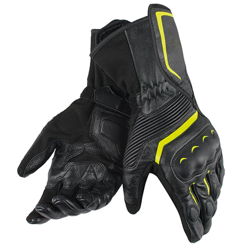 Guantes de moto cross para hombre, Guantes de cuero genuino de carreras