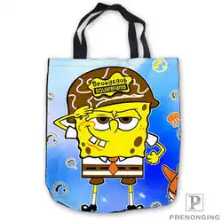 На заказ холст fun_with_spongebobTote ручной сумки сумка для покупок Повседневный пляжные сумки складной 180713-05-33