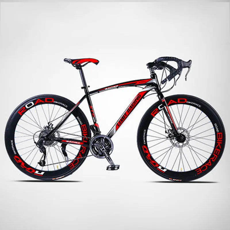 Bicycle 26 Inch 27 Speed Bend Fixed Gear Road Bike Male and Female Students Broken Wind Road Racing Bicycle