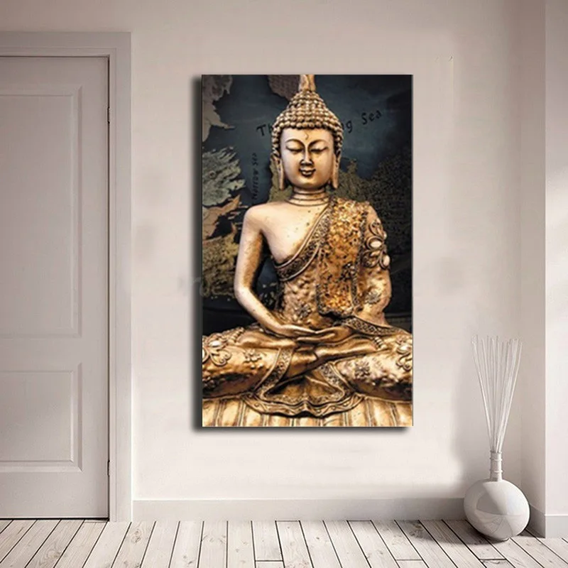 

5d Diy Diamond Painting Buddha Full Round Diamond Embroidery Rhinestone Wall Decor Crystal Diamond Mosaic Cross Stitch Patterns