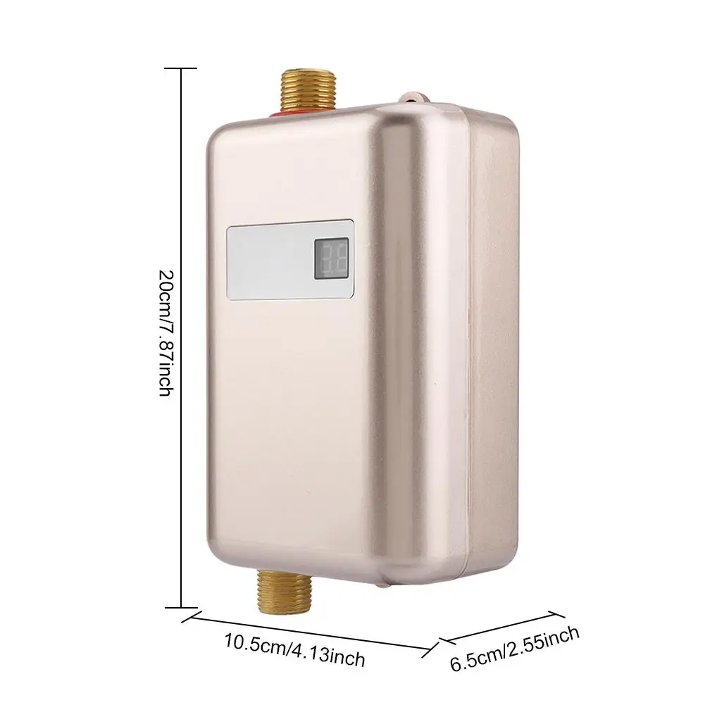 110 в 3000 Вт мини Электрический Проточный Мгновенный водонагреватель для ванной комнаты кухонный кран водонагреватель кран мгновенный нагрев - Цвет: Золотой