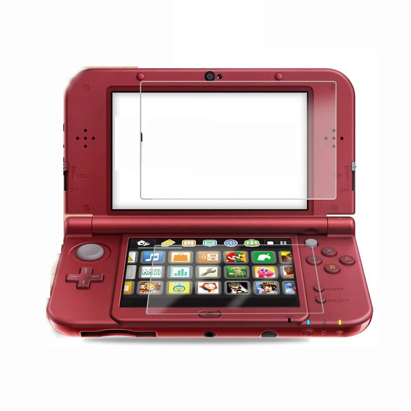 Для nintendo New 3DS защита экрана размера XL закаленное стекло для верхнего экрана и HD прозрачная пленка для домашних животных нижний экран