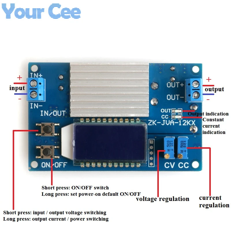 DC-DC Stepdown Adjustable Constant Voltage Current Power Module With LCD Display DC-DC Stepdown Adjustable Constant Voltage Current Power Module With LCD Display