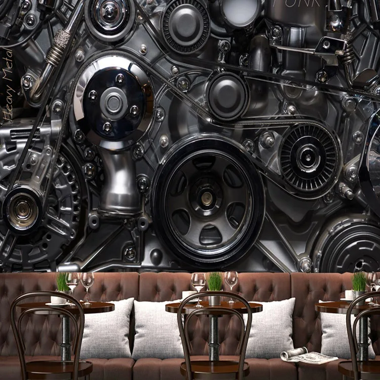Photo wallpaper Industrial machinery metal gear 3D painting lounge coffee shop bar KTV bedroom living room hotel wallpaper mural Photo wallpaper Industrial machinery metal gear 3D painting lounge coffee shop bar KTV bedroom living room hotel wallpaper mural