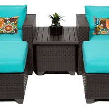 Мебель для патио, 5 шт., открытый плетеный диван, набор для отдыха