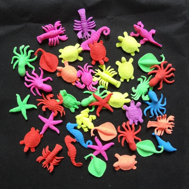 

50g/lot Middle Size Sea Animal Style EVA Growing Up Toys Will Inflate in water Kids' Favor Toy Aquarium Home Decoration