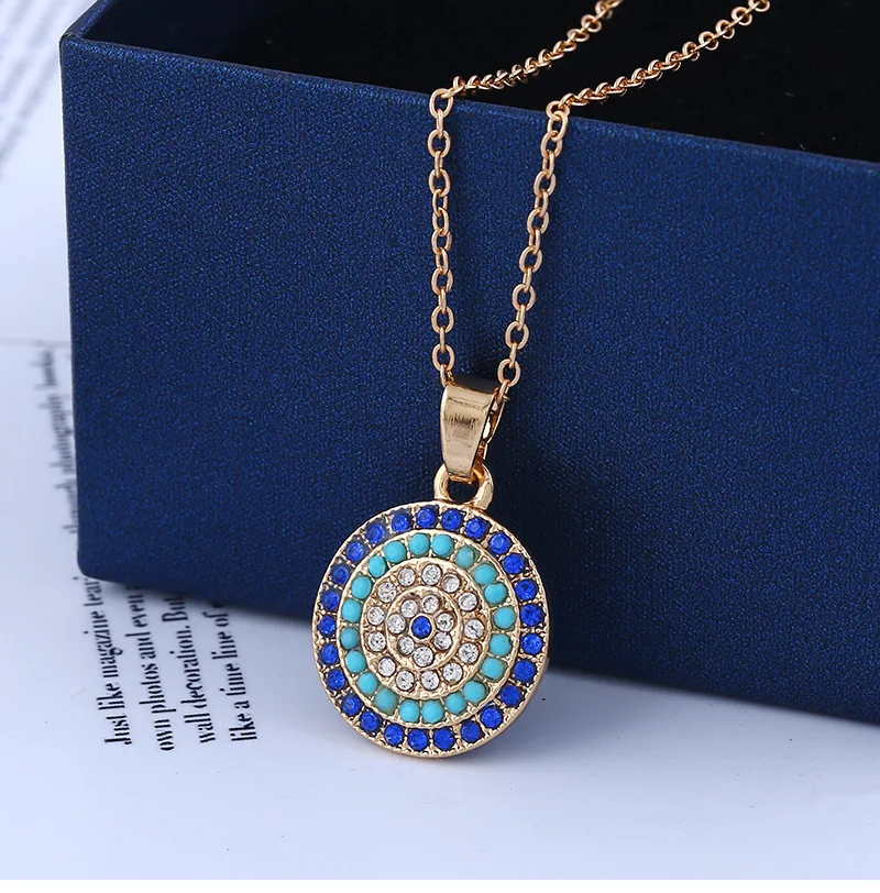5pcs/set Jewelry Necklace Micro Pave Zircon Turkish Evil Eye set