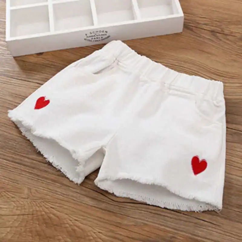 Summer Kids Short Denim Shorts For Girls Fashion Girl Short Princess Jeans Children Pants Girls Shorts Flower Girls Clothes