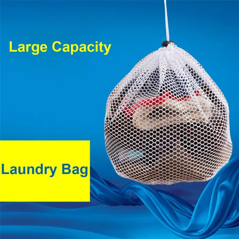 S-XL Large Drawstring Bra Underwear Laundry Bags Household Cleaning washing machine mesh holder bags white color drop ship