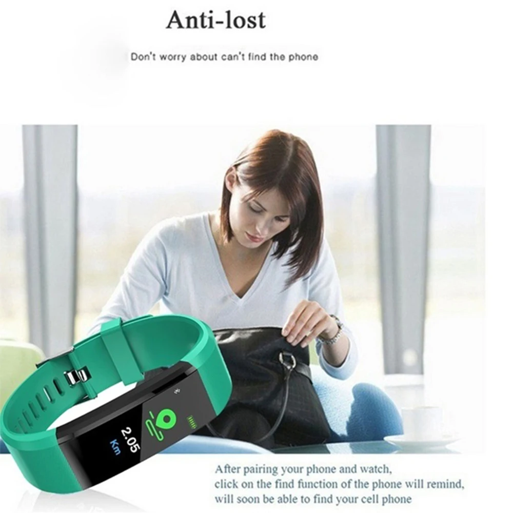 Bluetooth умный Браслет цветной экран ID115plus Smartband монитор сердечного ритма кровяное давление фитнес-трекер Смарт-часы для мужчин