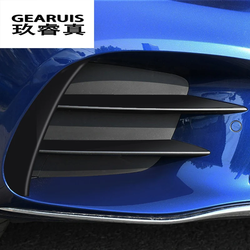 

Car styling for Mercedes Benz C Class W205 head fog lamp grille slats auto lights covers Stickers Trim Carbon fiber Accessories