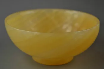

China Collectibles Handwork Yellow Jade Burnish Noble Good Lucky Usable Bowl.
