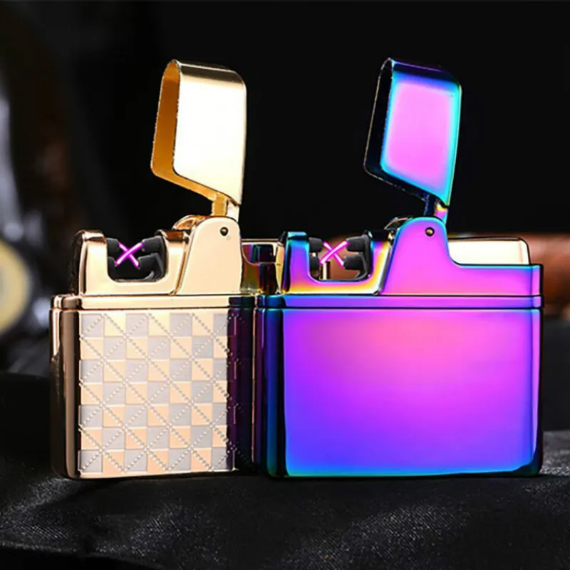 2018 New Double Arc Pulse Lighter Luxury Vintage USB Charging Lighter Smart Electronic Dual Arc