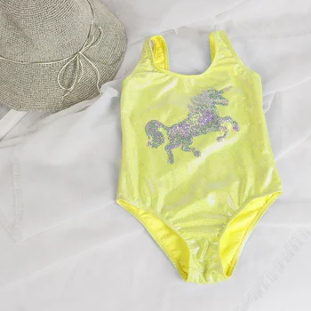 

3-8 years horse gilding girls swimwear children swimsuit kids one piece swimsuits 2019 bathing suit maillot de bain monokini A22