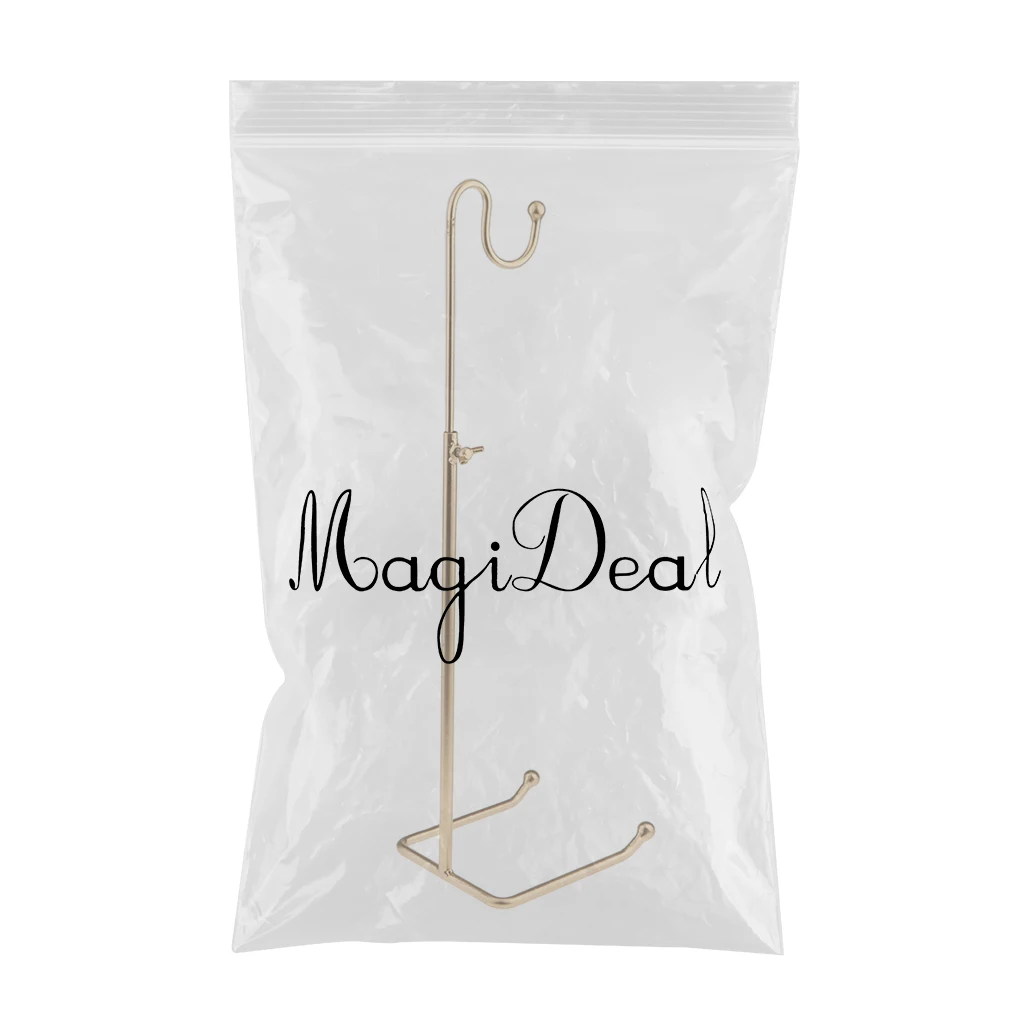 Gold Adjustable Handbag Display Stand Rack Bags Purse Shelf Stainless Steel