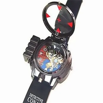 

Brand New Children's Detective Conan Infrared Glass Red Light Laser zoom Analog Cartoon Characters wristwatch