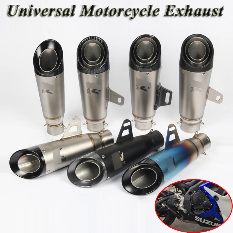 Universal 51mm Motorcycle Exhaust Escape Muffler Pipe for Honda Yamaha Kawasaki