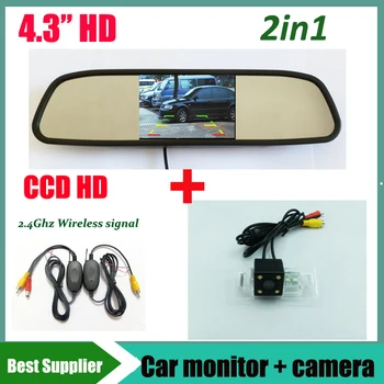 

3in1 Wireless Car rear view backup camera For BMW 3 Series 5 Series BMW X5 X1 X6 E39 E46 E53 E82 E88 E84 E70 + 4.3'' car mirror
