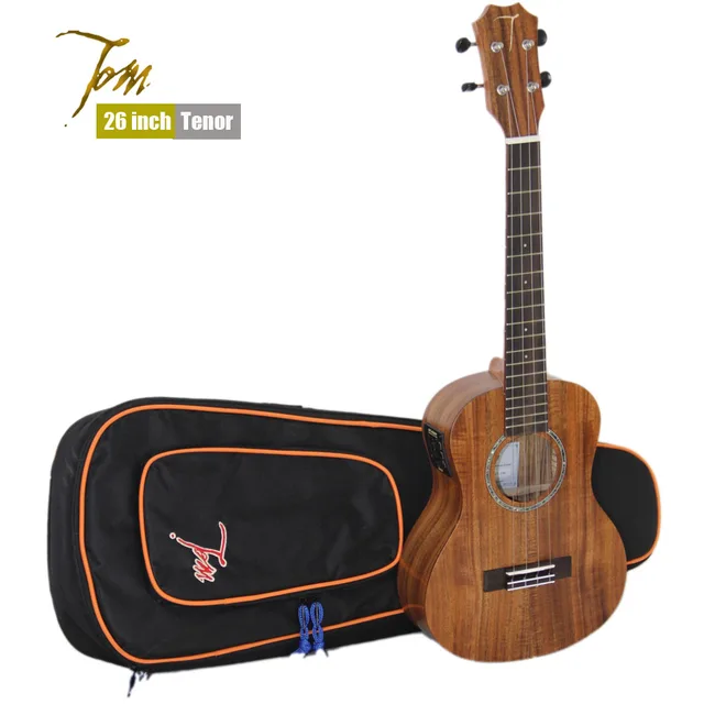 Best price at $181 Cheap TOM TUT-730 26 inch Tenor Ukulele with EQ and Ukulele Bag, Aquila Strings