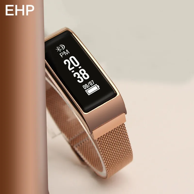 

Metal Smart Bracelet Monitor Heart Rate Blood Pressure Sleep Multi-Function Sports Men and Women Waterproof For Apple Iphone
