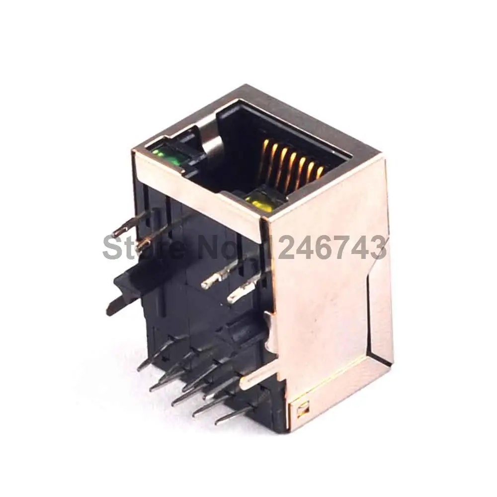 10PCS HR911105A RJ45 LED light Single Port RJ45 Connector Network Transformer ROHS HR911105