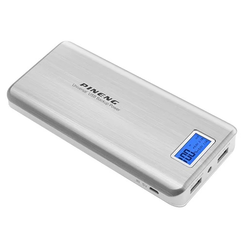PINENG Power Bank 20000mAh LED External Battery Portable Mobile Fast Charger Dual USB Ouput Poverbank Portable Backup With Cable