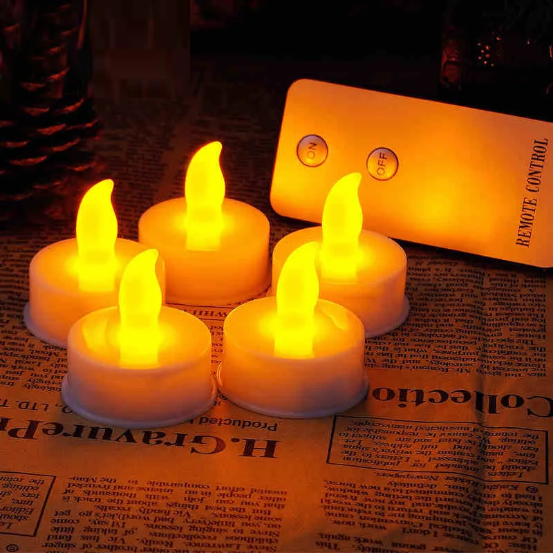 50pcs/lot Remote Control LED Candles Romantic Birthday Wedding Home Party Luminous Electronic Warm White Light Small Night Lamps | Освещение