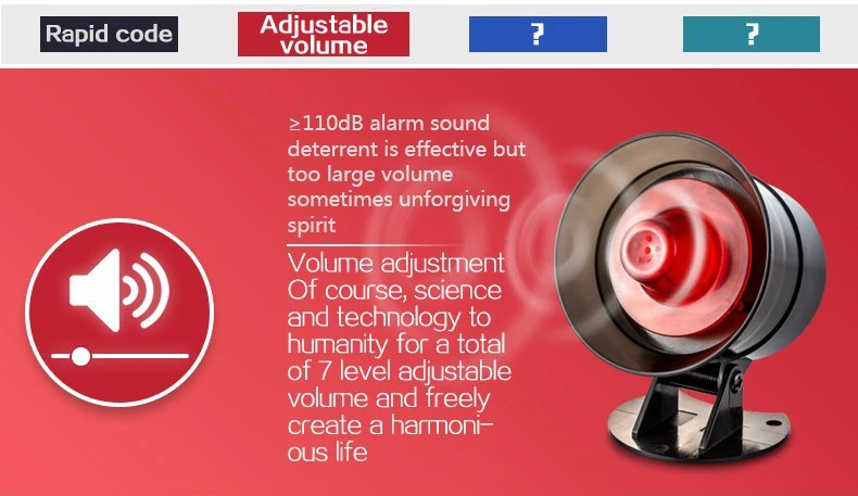 Fuers, сделай сам, беспроводная, 110 дБ, громкая сирена безопасности, быстрый код, стробоскоп, сирена, звуковая вспышка, сигнализация для дома, охранная сигнализация