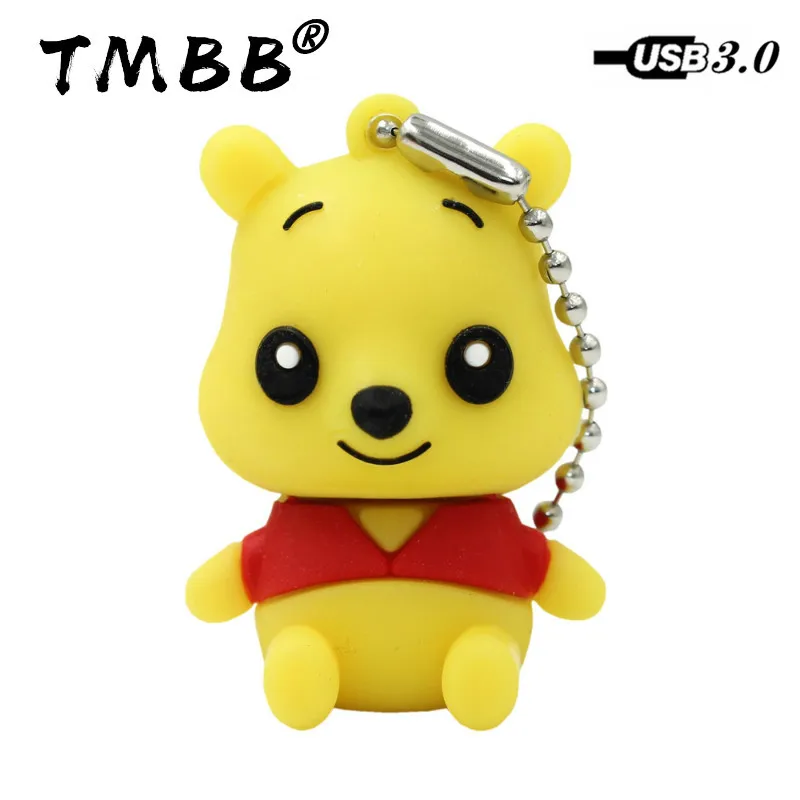 

USB 3.0 Cartoon Winnie the Pooh USB Flash Drives 64GB Mini Pendrive 256GB 128G 32GB 16GB Memory Stick Pen Drive Flash disk Gifts